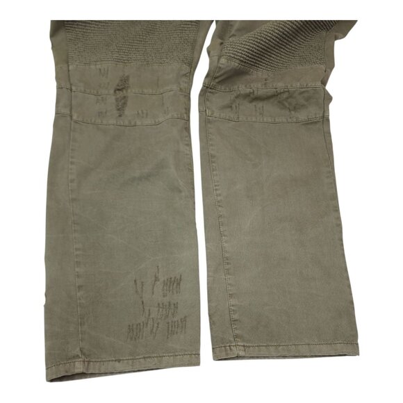 FWRD Denim & Co. Mens Jeans Size 48 Inseam 33 Distressed Cargo Pants Olive Green - Picture 10 of 13